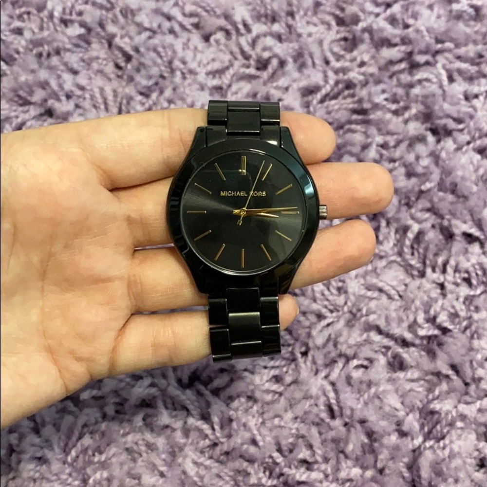 Michael Kors Watch (Black + Gold Accents)